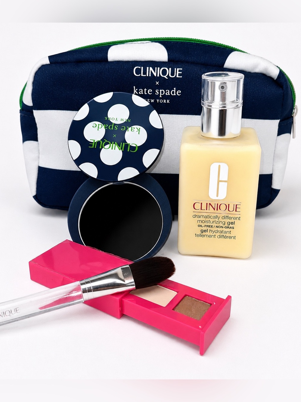 Clinique x Kate Spade Beauty Bundle 6.7 Oz Moisturizing Gel Cosmetic Bag